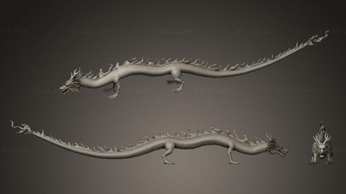 Статуэтки грифоны и драконы (Азиатский Дракон, STKG_0025) 3D модель для ЧПУ станка